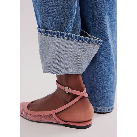 🎉LAST CHANCE🎉 FREE PEOPLE Sheer Glitter Jules Flats / Cloud Pink - Picture 2 of 10